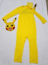 Yellow Pikachu Kids One Piece Costume And Mask L