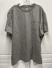 American Giant Gray Pocket Crewneck SS T Shirt Made in USA Tee - XXXL 3XL