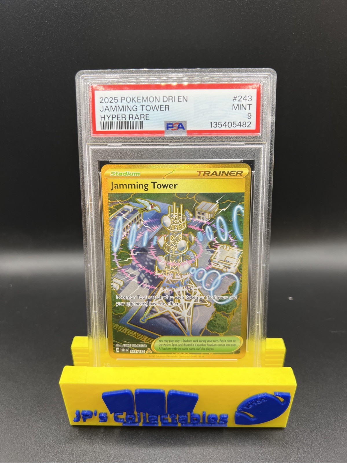 2025 POKEMON DRI EN-DESTINED RIVALS HYPER RARE #243 JAMMING TOWER PSA 9