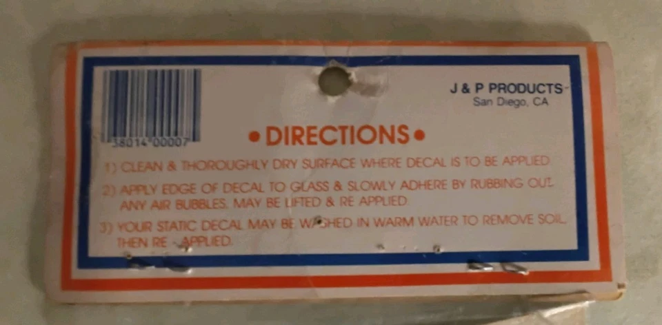 OAKLAND ATHLETICS 1989 STATIC DECAL PENDANT  FLAG - NEW IN PACKAGE - Image 4 of 4