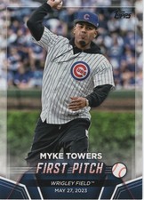2024 Topps Series 2 MYKE TOWERS First Pitch -WRIGLEY FIELD- #FP-2