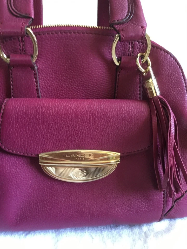 Sac LANCEL authentique cuir véritable collection Adjani Fushia TBE - Photo 2/4