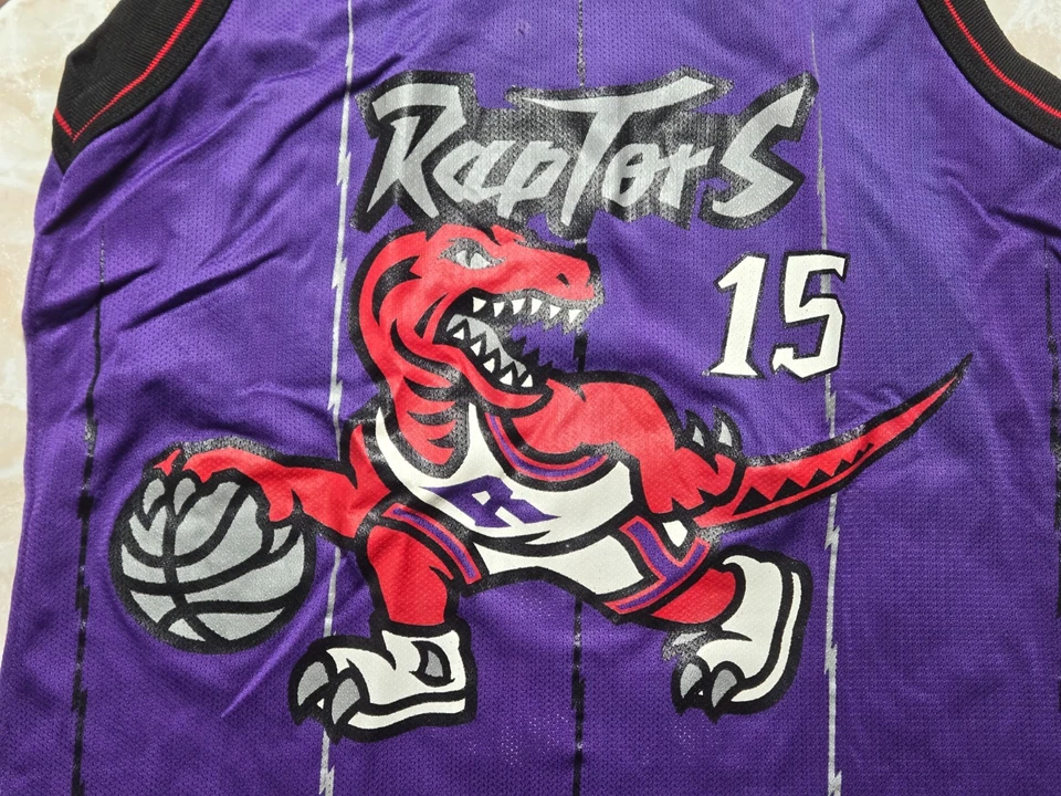 Camiseta deportiva vintage Champion Vince Carter #15 Toronto Raptors para hombre talla 40 años 90 Foto 2 de 4