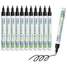 Artline Garden Markers, 0.8 mm Writing Width, 1 Count Pack of 12 , Black