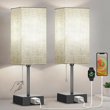 Table Lamp for Bedroom Set of 2, Bedside Lamps with 3 Color Tempera... Fast Ship