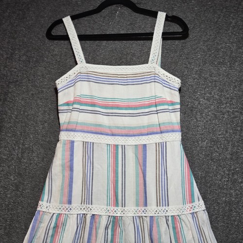 J McLaughlin Cunningham Maxikleid gestreift Leinen Größe 4 Sommer Strand bunt - Bild 3 von 14