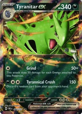 Tyranitar ex 064/131 Double Rare Prismatic Evolutions Pokemon