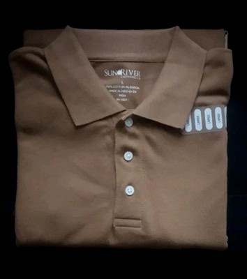 Sun River Men's Large Polo Shirt 100% Cotton