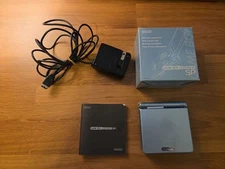 Nintendo GameBoy Advance SP Pearl Blue Console Box Charger Manual CIB US SELLER