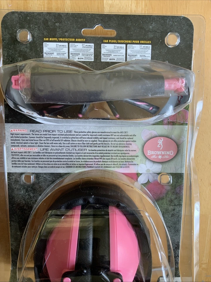New Browning Range Kit for Her Pink NRR 34dB With Earplugs And Muffs Together  - Image 3 of 3