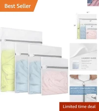 Delicate Clothing Care: 3-Piece Fine Mesh Laundry Set with Anti-Rust Zipper
