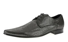 Dolce Gabbana Texture Metallic Leather Pointy Toe Dress Oxfords Shoes 7 UK 8 US