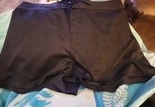 NWT Island Escape Black Women's Plus Size Solid Unlined Swim Shorts 20W
