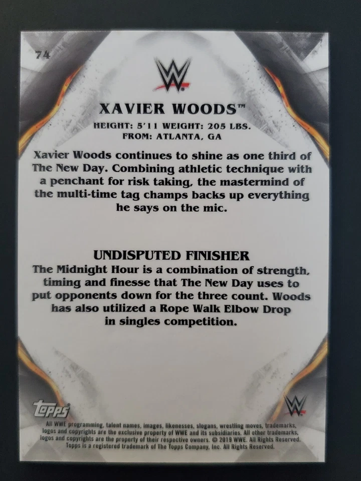 2019 Topps WWE Undisputed #74 XAVIER WOODS - Image 2 of 2