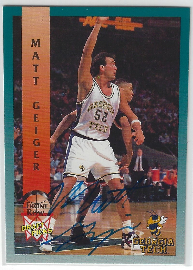 MATT GEIGER GEORGIA TECH JACKETS 1992 PRIMA FILA AUTOGRAFO AUTO CARD #111 500