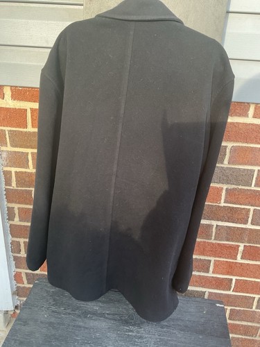 Vintage J. Crew Men’s 2XL Double Breasted Wool Peacoat Black Red Dragon Lined - Picture 3 of 8