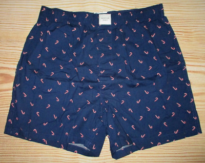 MENS AMERICAN EAGLE CANDY CANE NAVY BLUE STRETCH BOXER SHORTS SIZE XL (40/42)