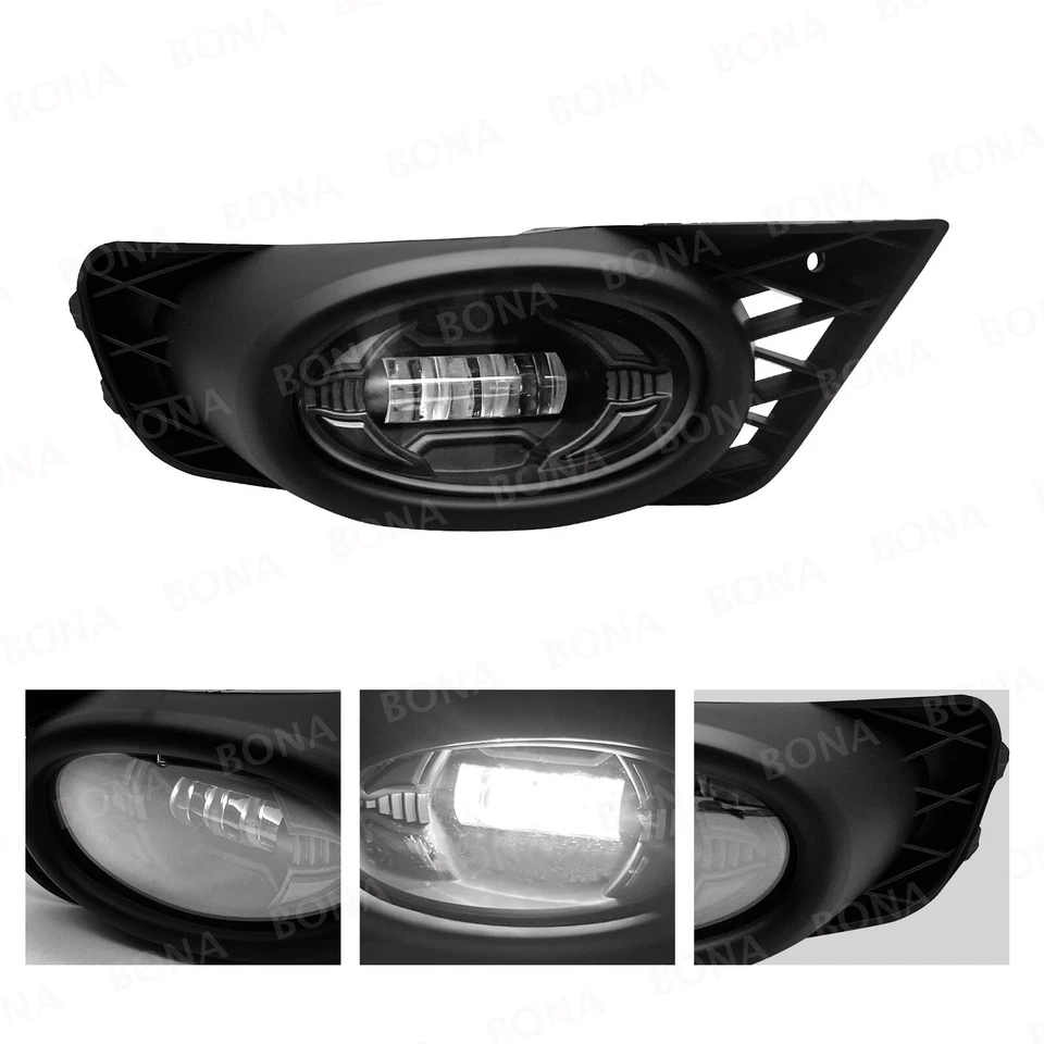 Par de luces antiniebla LED para parachoques delantero Honda Civic 2009 2010 2011 sedán de 4 puertas Foto 4 de 4