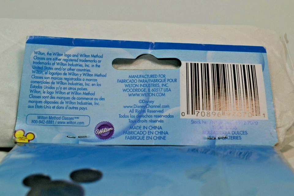 Bolsas de golosinas Mickey Mouse Wilton nuevas en paquete 16 bolsas 4"x9,5" Foto 3 de 4