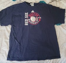 ADIDAS BOSTON RED SOX MLB BASEBALL TEE T SHIRT Mens L Blue 