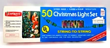 Vintage Joy Brite 50 Minature Multi-Color Flash Christmas Lights 27ft Long NOS