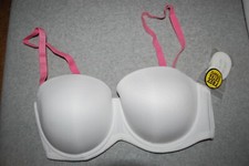 Womens WHITE PUSH-UP BRA Underwire 4 WAY CONVERSION Strap Strapless SIZE 34A