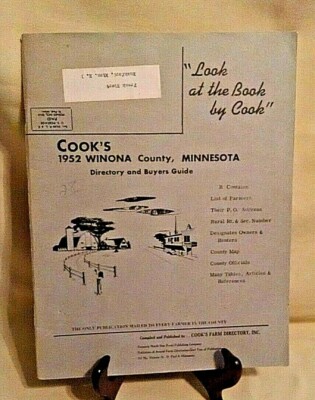 COOK'S 1952 WINONA CO MINNESOTA DIRECTORY BUYER GUIDE FARM ARTICLES ADVERTISING.
