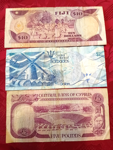 BANK NOTES FIGI 10 DOLLAR BARBADOS 2 DOLLAR - Picture 2 of 2