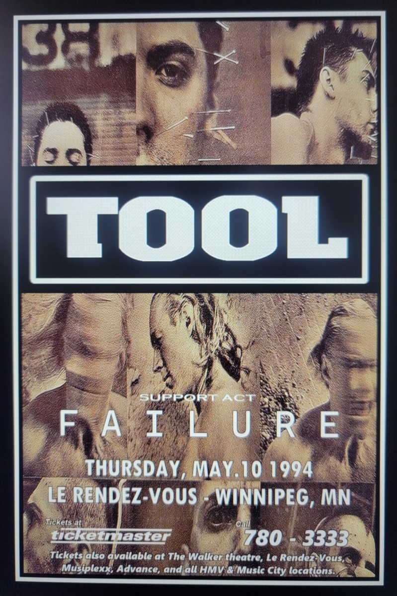Tool 1994 Winnipeg Tour Poster | eBay