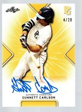 2021 Leaf Perfect Game Showcase Autographs Yellow #BAGC2 Gunnett Carlson 4/20