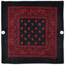 UK 100% Cotton Paisley Black Colour Bandana Wrist Band Head Scarf Neck Tie 609C