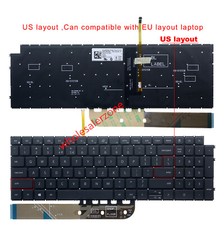 US Backlit Keyboard For Dell Inspiron 15 3515 3520 3525 3535 5510 5515 7510 7610