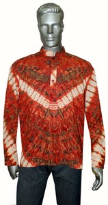 Indian Men’s 100/% Cotton Tunic Kurta Shirt Plus Size Tye Dye Color