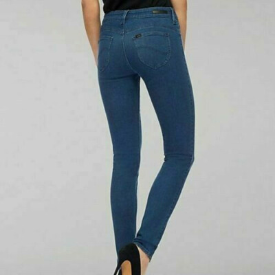 Lee 26 NWT Body Optix Bight Mid Denim Enhancement Low Rise Skinny Jeans new