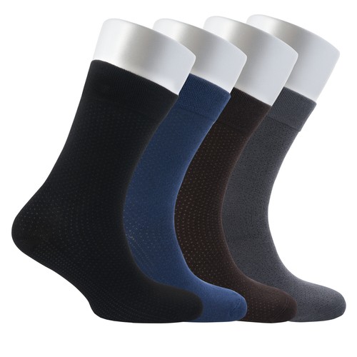 Cosyfeel® Men Dress Socks Bamboo Material (4-Pack) Soft 4 Seasons Seamless Toe - Picture 50 of 63