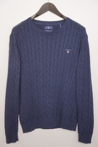 Cotton Cable Knit Crew Neck XL XOB312 