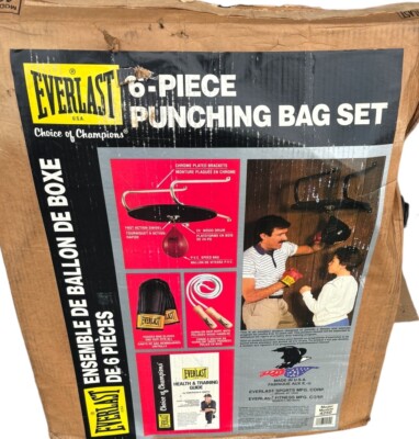 Vintage Everlast Piece Punching Speed Bag Set NOS