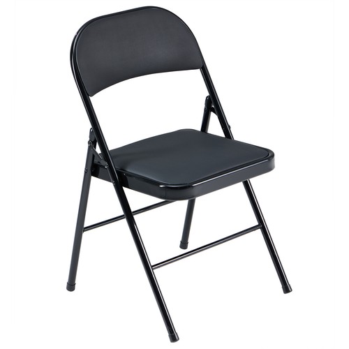 Set of 6 Home Dinner Fabric Padded Seat Metal Frame Folding Chair Black Color - Picture 6 of 11