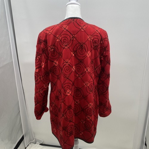 Vintage Peter Nygard Wool Mix Jacket Suit Tope Women's size 12 Red and Black - Picture 6 of 12