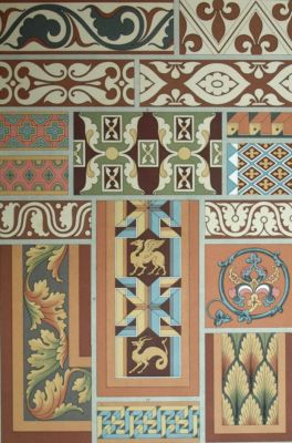 Style Middle Ages Decoration Ornament Litho