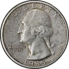 1935 Washington Quarter 25c - F/VF - Some Luster