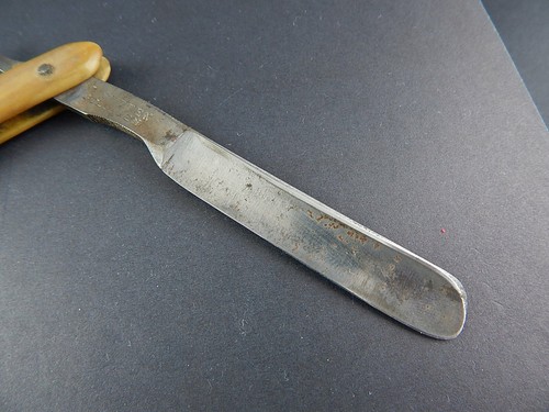 ANTICO RASOIO A MANO 2 ELEFANTI CURTEN W LAMA SOLINGEN MANICO OSSO COLLEZIONE - 第 3/6 張圖片