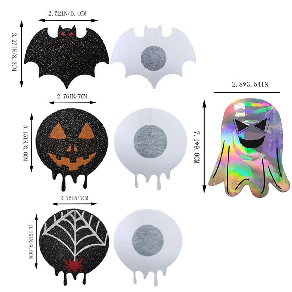 Halloween Donna Copricapezzoli Autoadesivi Petali Del Seno Adesivo Pad ☆ - Imagen 2 de 4