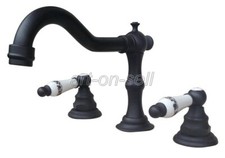 Widespread Bathroom Sink Faucet Basin 3 Hole Oil Rubbed Bronze Mixer Tap anf089