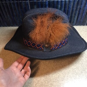 Vintage LEVI\'S feather denim western cowboy hat Vintage cowboy hat levi main image 2
