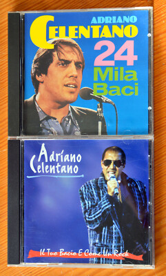 2 CDs ADRIANO CELENTANO *24 Mila Baci* + *Il Tou Bacio E Come Un Rock* Italo Pop