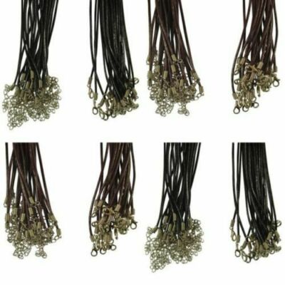 10 Leder Halskette Kordeln Rund Geflochten Armband Karabinerverschluss Schmuck UK ANGEBOT