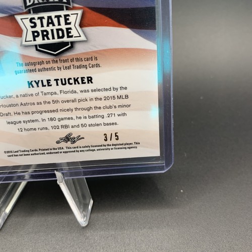 Kyle Tucker 2016 Leaf Draft State Pride Autograph Red Set Of Five - Picture 12 of 16