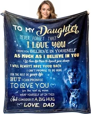 Daughter Blanket Gifts for Daughter from Dad-to My Daughter 50" X 60" Soft Throw