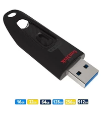 Sandisk 16GB 32GB 64GB 128GB 256GB 512GB Ultra CZ48 USB 3.0 Flash Drive